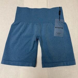 NwT;NVGTN Blue Heather Seamless Compression Biker Shorts